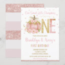 Recherche de de citrouille de fille anniversaire invitations Parties scintillant or