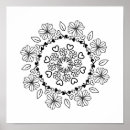 Recherche de noir blanc mandala posters Floral