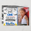 Recherche de fast one anniversaire invitations Garçon 1er anniversaire