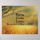 Zoek naar geloof hoop liefde posters Typografie