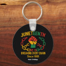 Zoek naar het breken sleutelhangers Juneteenth