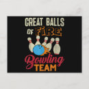 Recherche de boule de bowling cartes postales Équipe