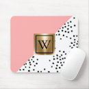 Recherche de or rose géométrique tapis souris Girly