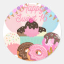 Recherche de du bonbon 16 autocollants Rose