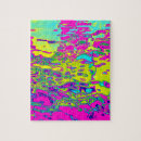 Recherche de motif psychédélique puzzles Vert