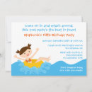 Recherche de natation anniversaire invitations Filles