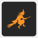 Recherche de silhouette de sorcière autocollants Pleine lune