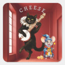 Recherche de souris et fromage autocollants Chat