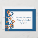 Recherche de orange et bleu invitations Blanc