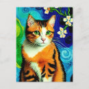 Recherche de chat jaune cartes postales Fleurs