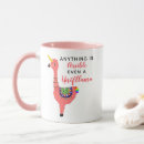 Recherche de lama rose tasses Dessin animé