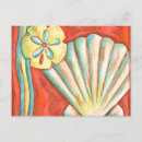 Recherche de coquillages cartes postales Dollar de sable