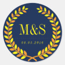 Recherche de arrière plan doré autocollants Monogramme