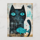 Recherche de poisson chat cartes postales Illustration