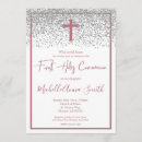 Recherche de sainte première communion petite communion invitations Rose doré