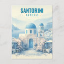 Recherche de aquarelle santorini cartes postales Île grecque