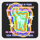 Recherche de chat psychédélique autocollants Drôle