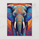 Recherche de éléphant peint cartes postales Coloré