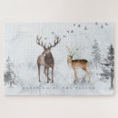 Recherche de cerf puzzles Hiver