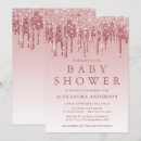Zoek naar meisje babyshower uitnodigingen Roos gold