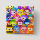 Zoek naar cartoon karakters buttons Kleurrijk