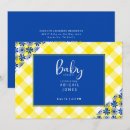Recherche de bleu et jaune invitations Future maman