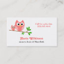 Recherche de hiboux roses cartes visite Doux