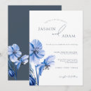 Recherche de royal blue floral mariage invitations Botanique