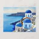Recherche de aquarelle grèce cartes postales Bleu