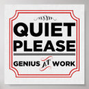 Recherche de génie au travail posters Geek
