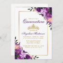 Recherche de purple gold quinceanera invitations Aquarelle florale