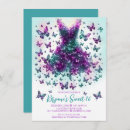 Recherche de fuchsia 16ans anniversaire invitations Papillons