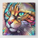 Recherche de chats colorés horloges Peinture