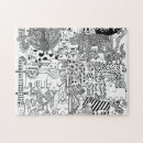 Zoek naar zwart witte tekeningen puzzels Modern