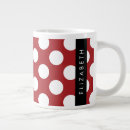 Recherche de motif de pois rouge tasses Monogramme