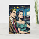 Recherche de voiture convertible vœux cartes Rétro