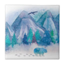Recherche de paysage de montagne carreaux Aquarelle