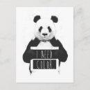 Recherche de panda noir et blanc cartes postales Drôle