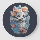 Recherche de chat floral horloges Chaton