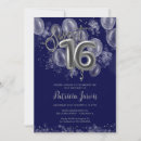 Recherche de royal blue silver anniversaire invitations Filles 16e anniversaire