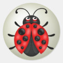 Recherche de coccinelle sur feuille autocollants Rouge