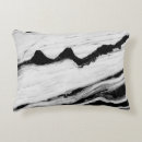 Recherche de marbre noir et blanc coussins Abstrait