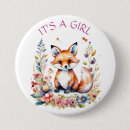 Recherche de renard de bébé badges Rose