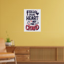 Zoek naar volg uw hart posters Typografie