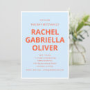 Recherche de orange et bleu invitations Pour elle