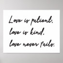 Zoek naar liefde is geduldig posters Christelijk