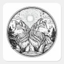 Recherche de loup sauvage autocollants Nuit