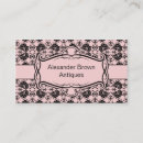 Recherche de damassé rose et noire cartes visite Chic