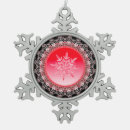 Recherche de flocon neige rouge ornements Élégant