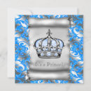 Recherche de naissance royale invitations Bleu